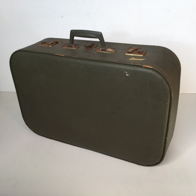 SUITCASE, Medium Stewart Olive Green Hardcase - 1960-70s